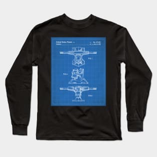 Skateboard Patent - Skater Retro Skating Art - Blueprint Long Sleeve T-Shirt